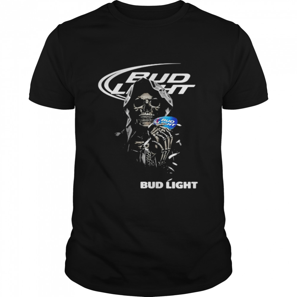 Skull Holding Bud Light Logo Shirts