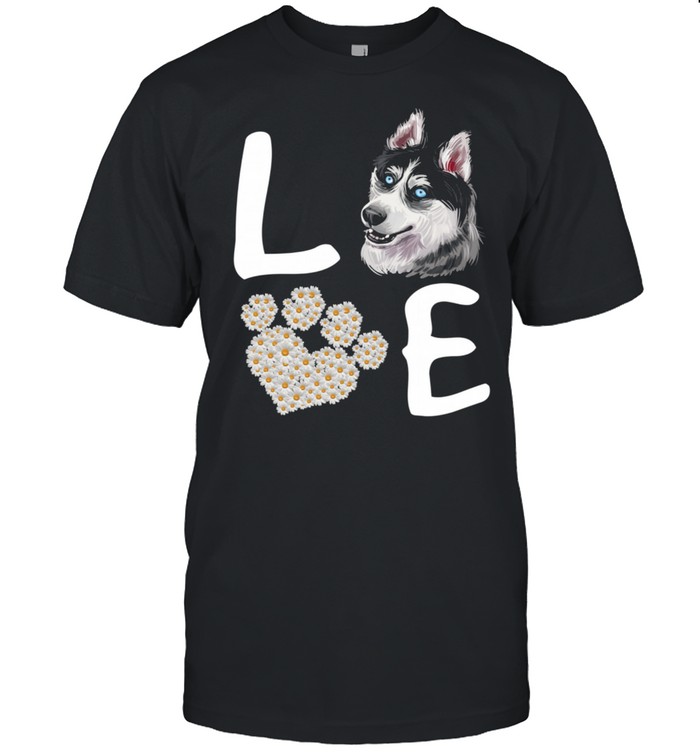 Dogs 365 Love Siberian Husky Dog Paw Pet Rescue  Classic Men's T-shirt
