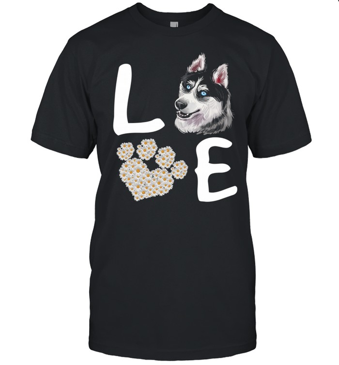 Dogs 365 Love Siberian Husky Dog Paw Pet Rescue Shirt