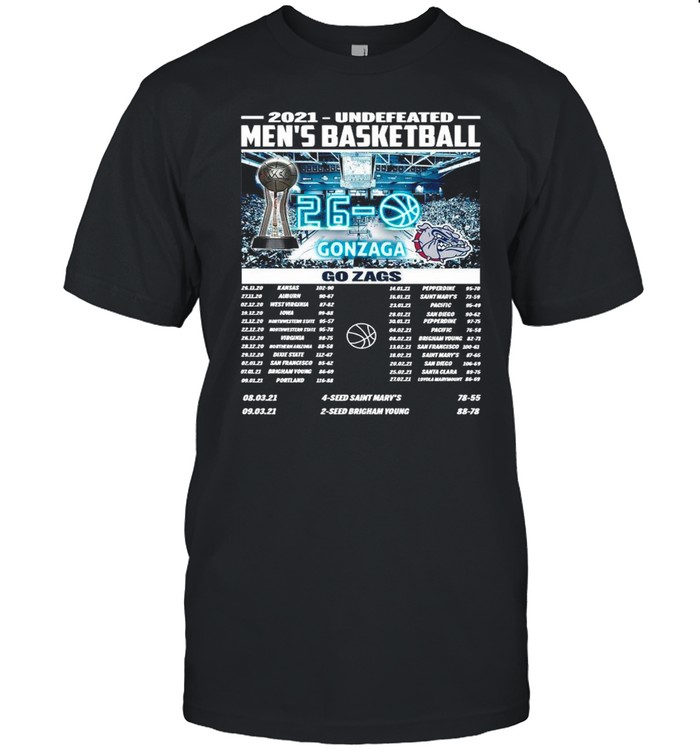 Gonzaga Bulldogs Champions 2021 Undefeated Men’s Basketball Regular Season shirt Classic Men's T-shirt