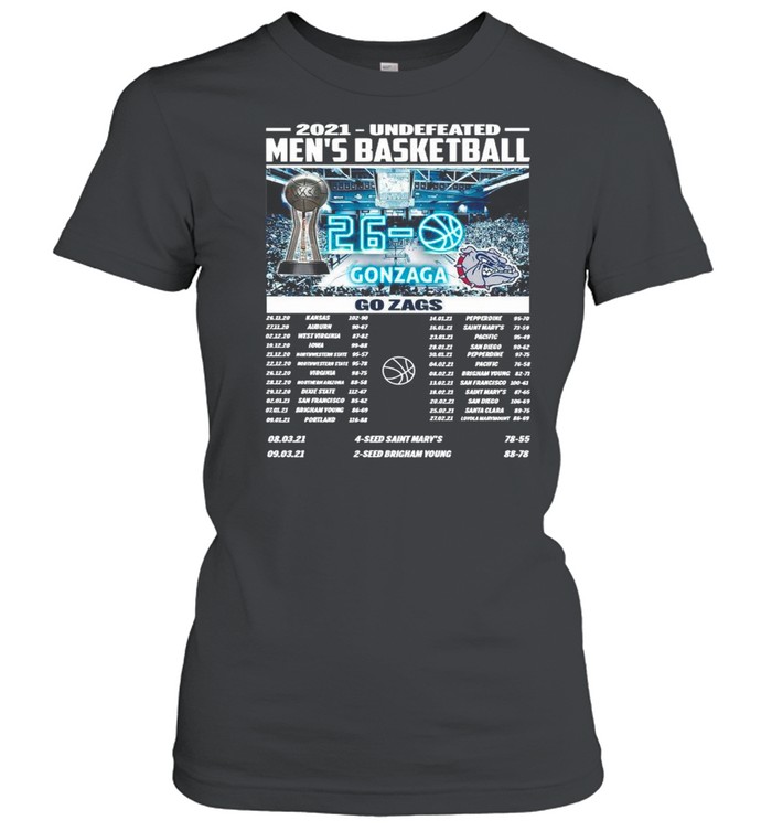 Gonzaga Bulldogs Champions 2021 Undefeated Men’s Basketball Regular Season shirt Classic Women's T-shirt