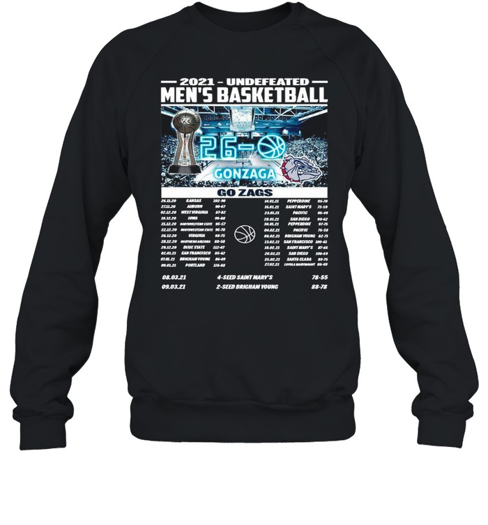 Gonzaga Bulldogs Champions 2021 Undefeated Men’s Basketball Regular Season shirt Unisex Sweatshirt