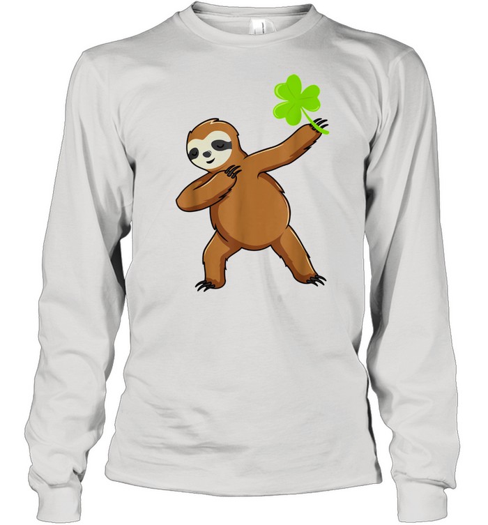 Irish Leprechaun Dabbing Sloth St Patrick’s Day Green shirt Long Sleeved T-shirt