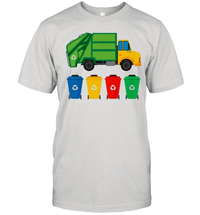 Kids garbage truck recycling bins earth day children toddler shirt Classic Men's T-shirt