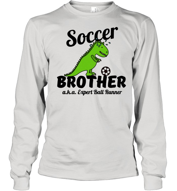 Little Brother Soccer Ball Runner Distressed shirt Long Sleeved T-shirt