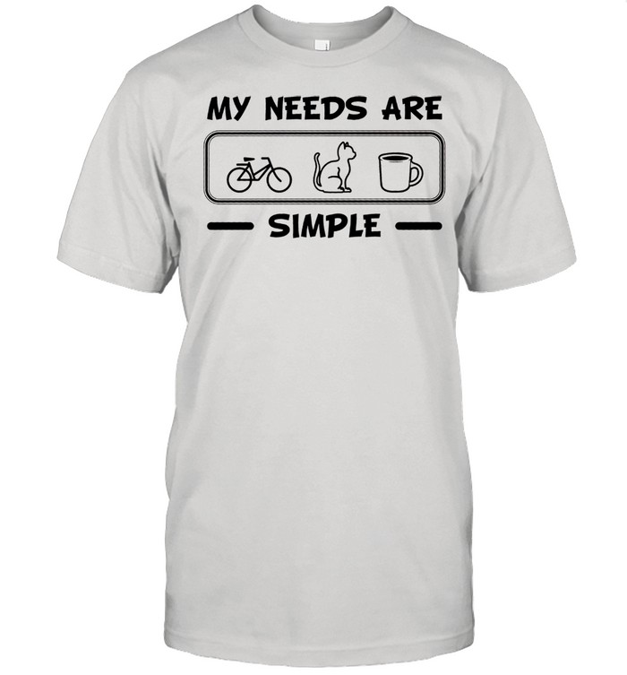 My Needs Are Simple Bicycle Cat Coffee shirt Classic Men's T-shirt