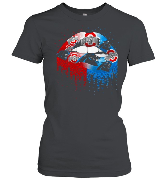 NFL carolina panthers new and Ohio state buckeyes Lips logo shirt Classic Women's T-shirt