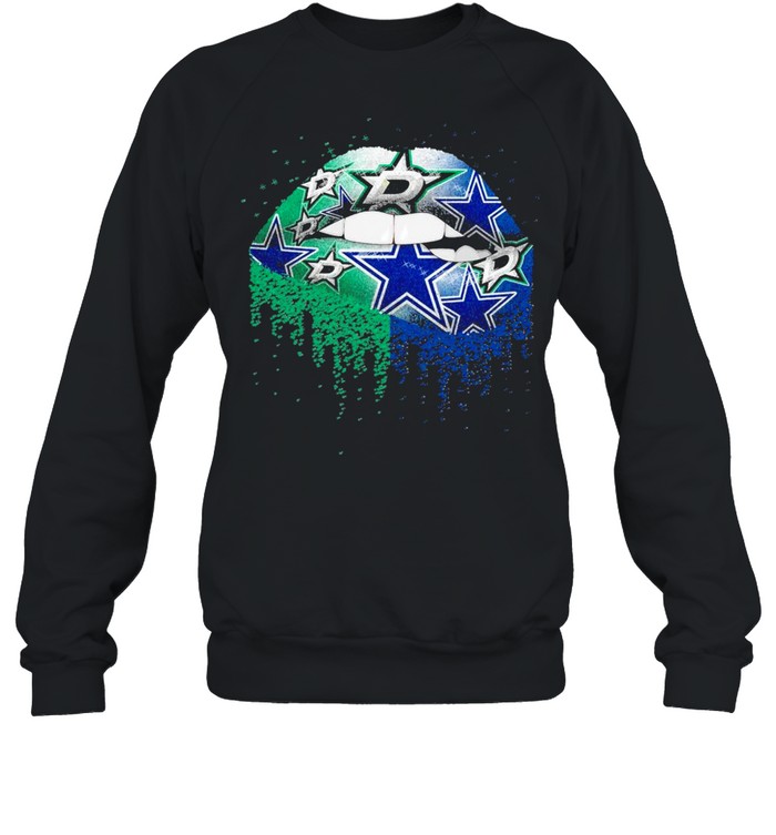 NFL dallas stars and dallas cowboys Lips logo shirt Unisex Sweatshirt