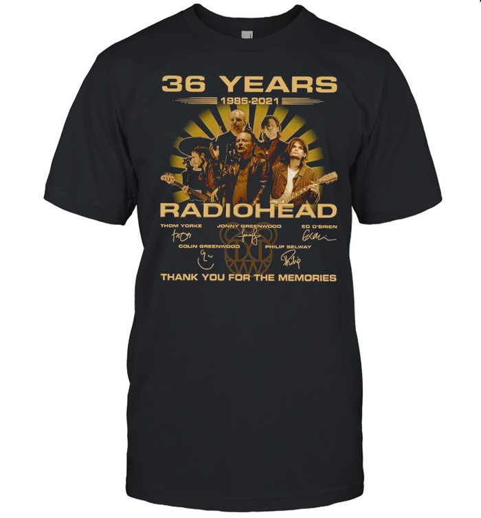 The Radiohead 36 Years 1985 2021 Signatures Thank You For The Memories shirt Classic Men's T-shirt