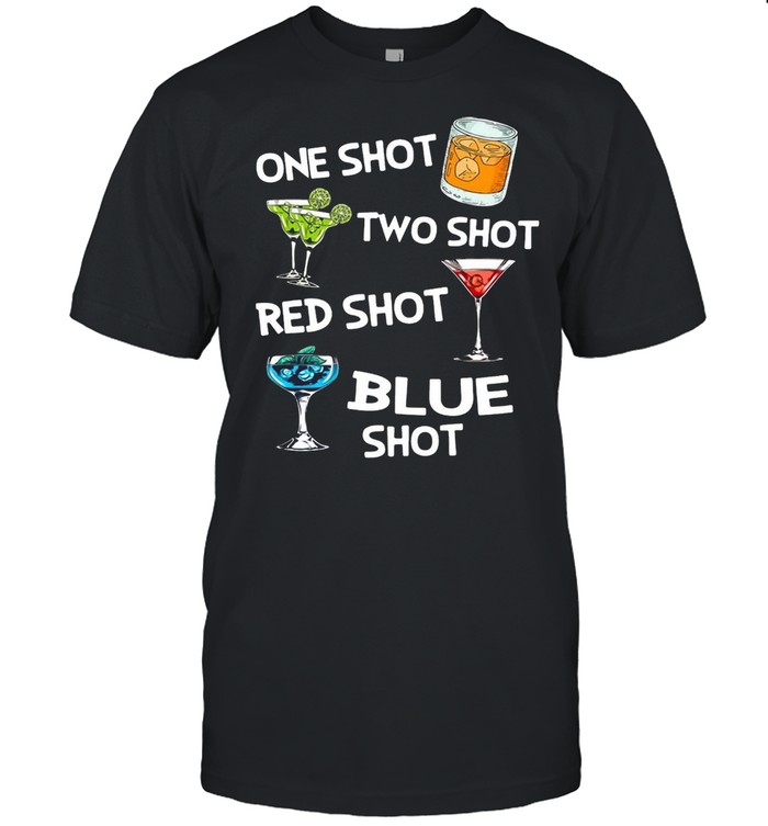 Cocktails One Shot Two Shot Red Shot Blue Shot T-shirt Classic Men's T-shirt