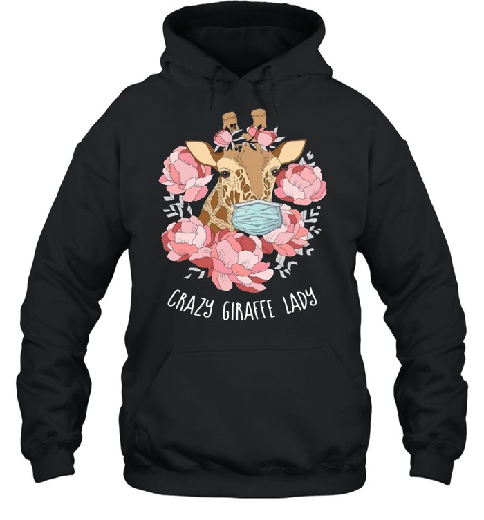 Flower Masks Crazy Giraffe Lady T-shirt Unisex Hoodie