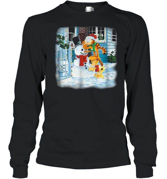 Garfield Snow Fun T-shirt Long Sleeved T-shirt