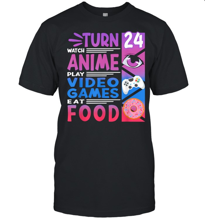 24th Birthday Turn Watch Anime Manga I Gaming Games I Donuts Classic Men's T-shirt