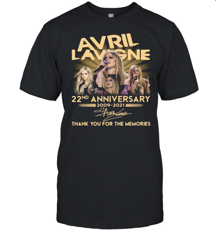 Avril Lavigne 22nd anniversary 2009-2021 thank you for the memories signature shirts