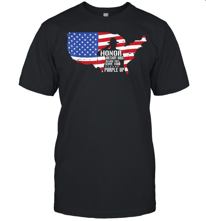 Honor Military Kids Because They Serve Too Purple Up American Flag Classic Men's T-shirt