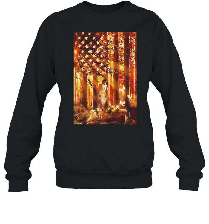 Jesus Walking With The Lambs 2 T-shirt Unisex Sweatshirt