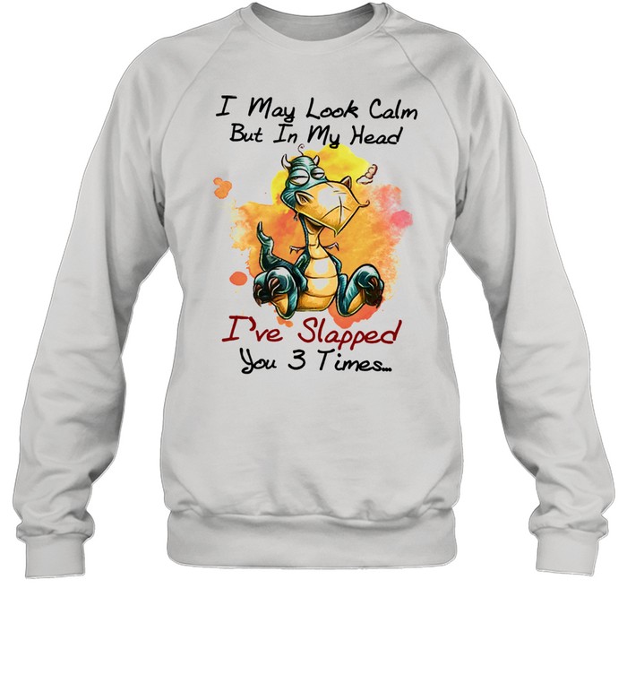 Dragon I may look calm but In my head Ive slapped you 3 times shirt Unisex Sweatshirt