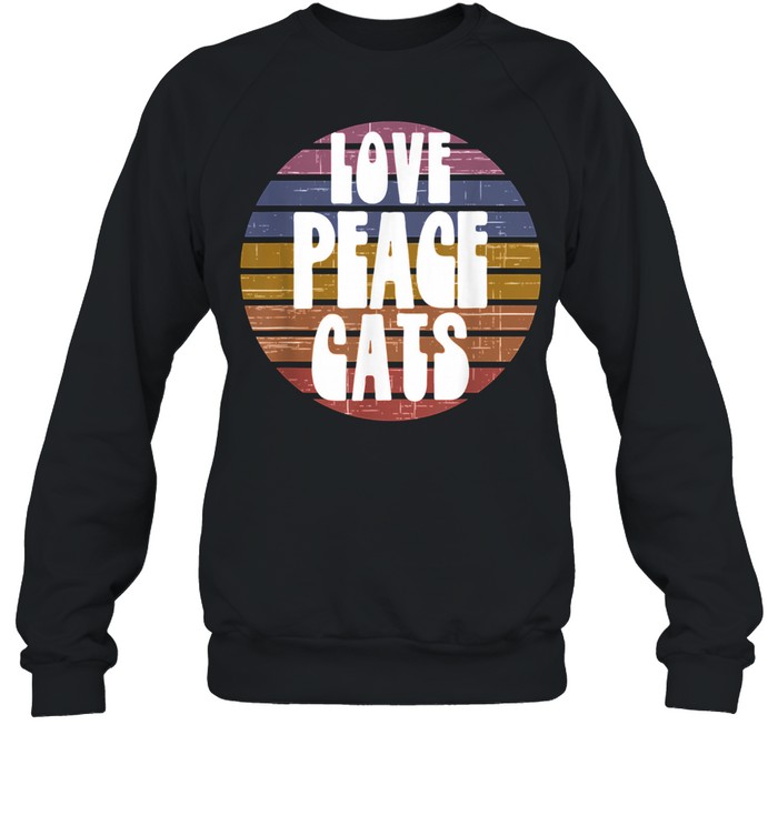Love Peace Cats Retro Sunset vintage Unisex Sweatshirt