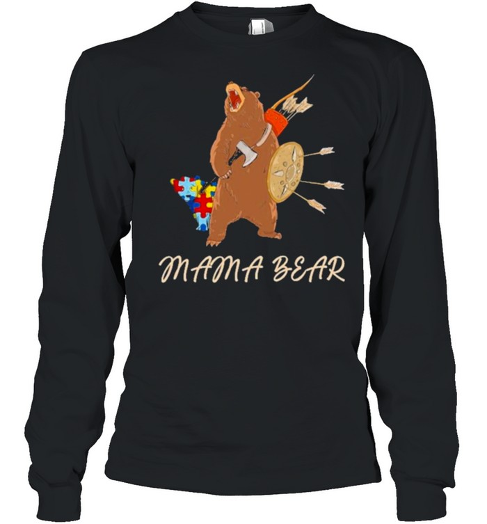 Hunting autism mama bear shirt Long Sleeved T-shirt