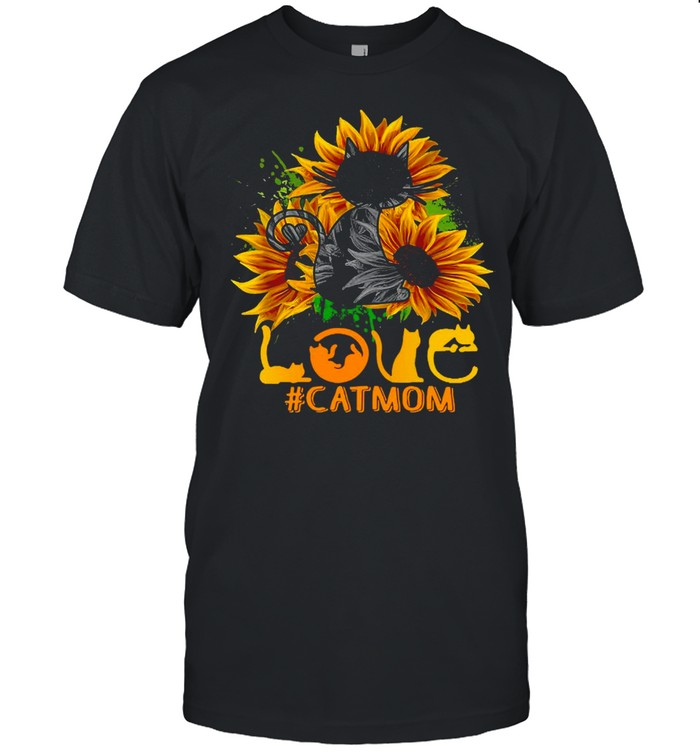 Flower Love Cat Mom T-shirts