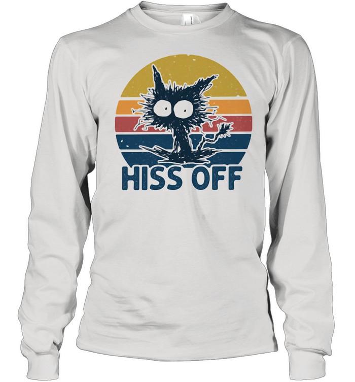 Hiss Off Cat Vintage Long Sleeved T-shirt