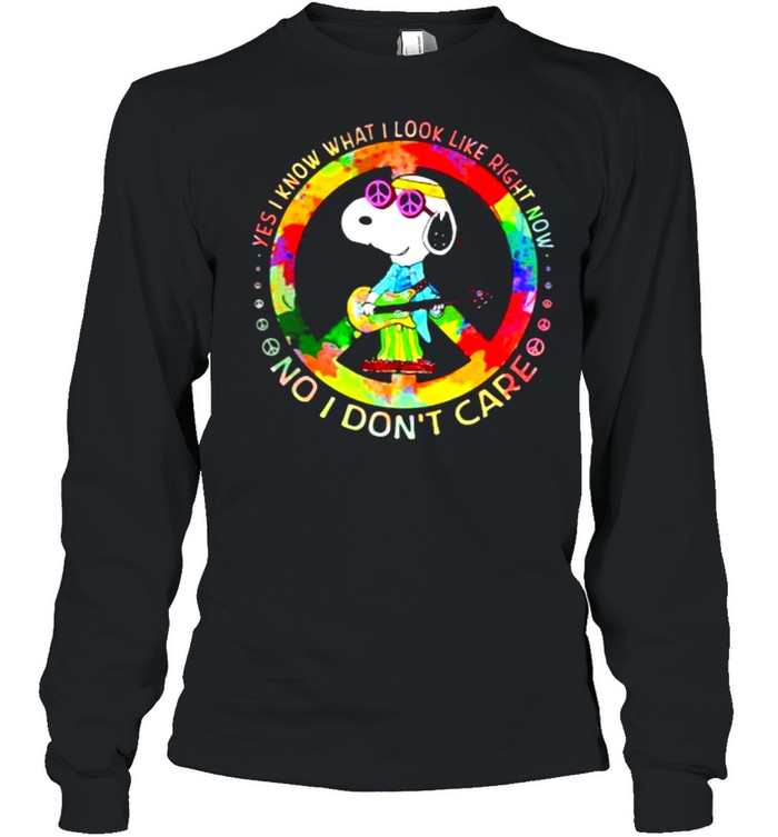 Yes I Know What I Look Like Right Now No I Don’t Care Snoopy Watercolor Long Sleeved T-shirt