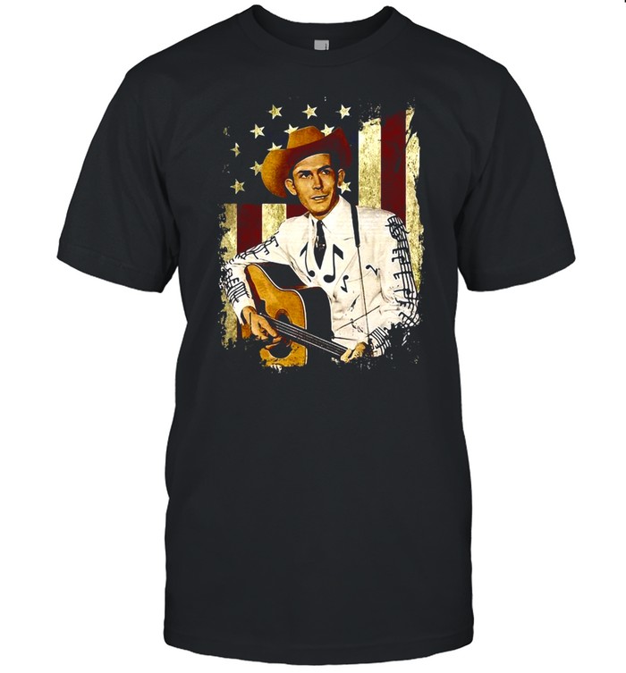 Graphic Hank Idol Williams Retro Flag American Country Music T-shirt