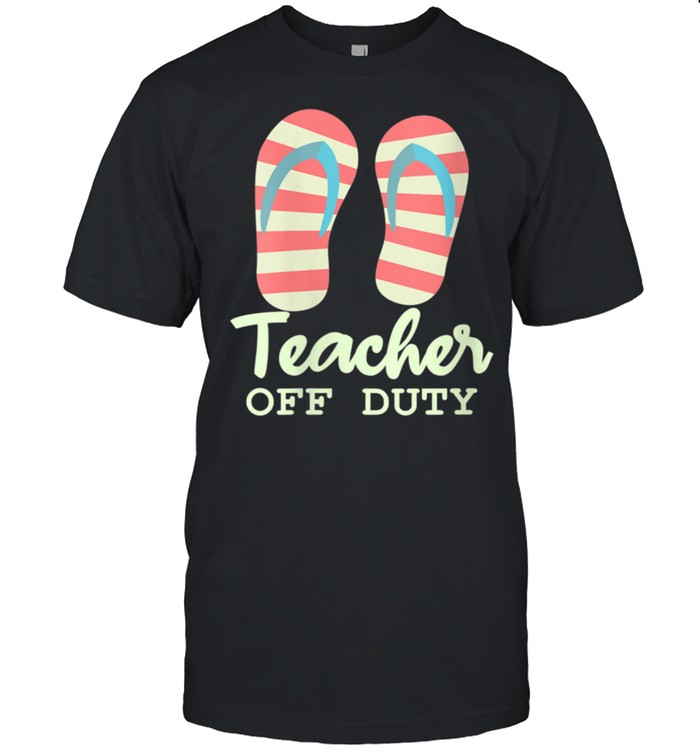 Teacher Tropical Beach Flip Flops Teacher Off Duty shirt Classic Men's T-shirt