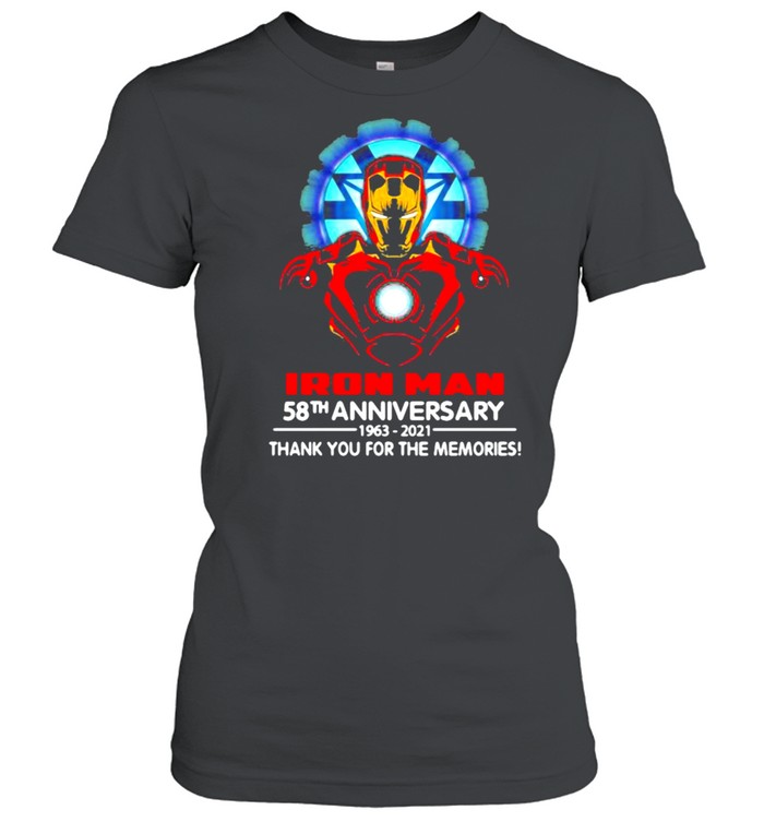 Iron man 58th anniversary 1963 2021 thank you for the memories shirt Classic Women's T-shirt