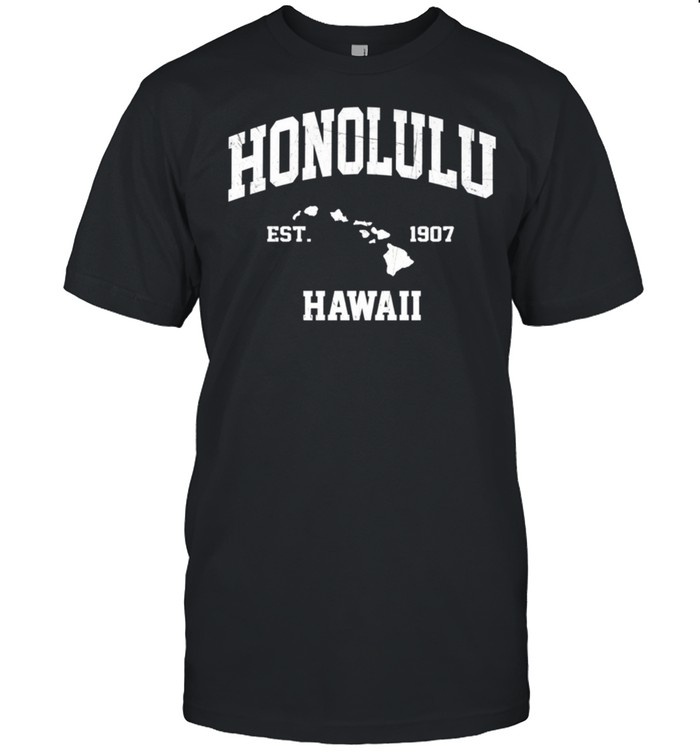 Honolulu Hawaii HI USA vintage state Athletic style shirts