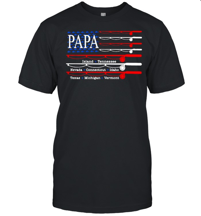 PApa Love Fishing American Flag Shirt