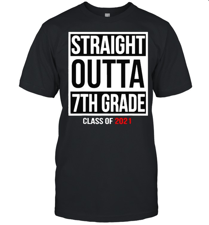 Straight Outta 7th Grade Class of 2021 Funny Graduation  Classic Men's T-shirt