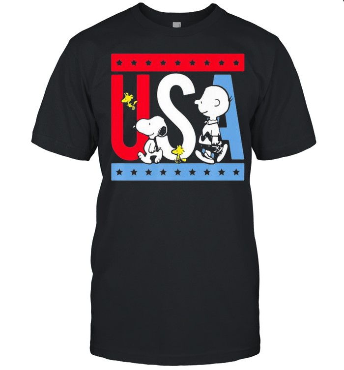 USA Snoopy and Charlie Stars  Classic Men's T-shirt