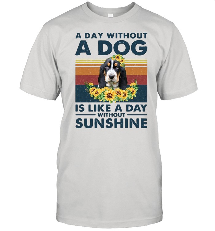 A Day Without A Dog Is Like A Day Without Sunshine Basset Hound Vintage Shirts