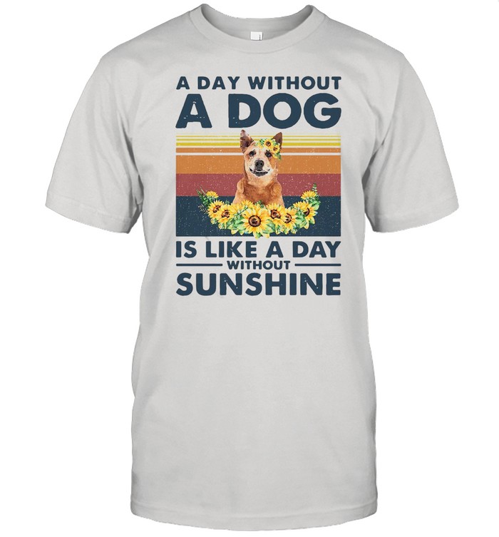 A Day Without A Dog Is Like A Day Without Sunshine Red Heeler Vintage Shirt