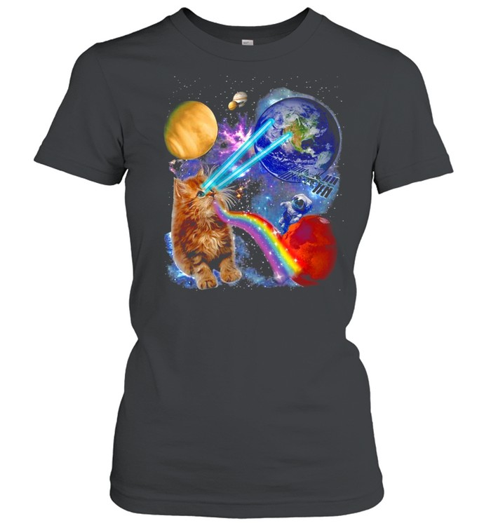 Laser Cat Cute Space Cat Kitten Laser Eyes T-shirt Classic Women's T-shirt