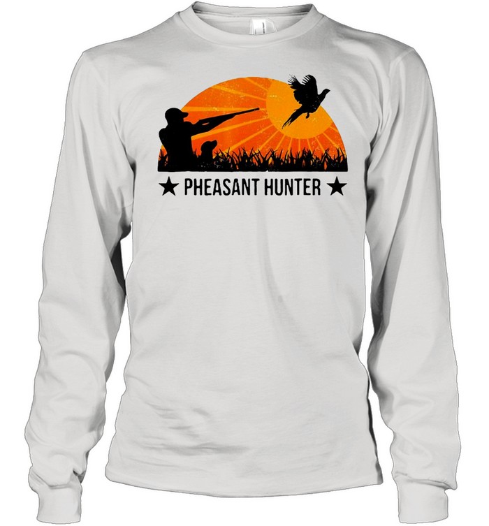 Pheasant Hunter Sunset Pheasant Hunting Long Sleeved T-shirt