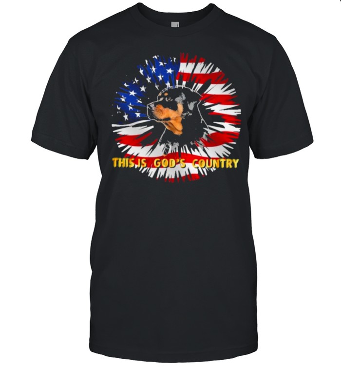 Rottweiler this is gods country for dog lover american flag shirt Classic Men's T-shirt