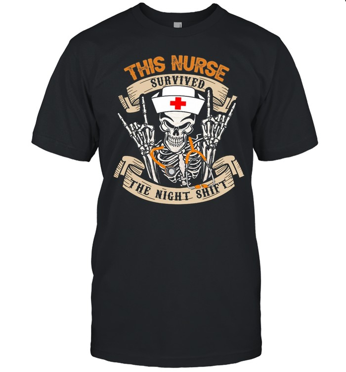Skull this nurse survived the night shift shirt Classic Men's T-shirt