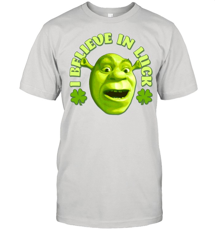 Shrek Big Face Saint Patrick's Day I Believe In Luck Langarmshirt shirt