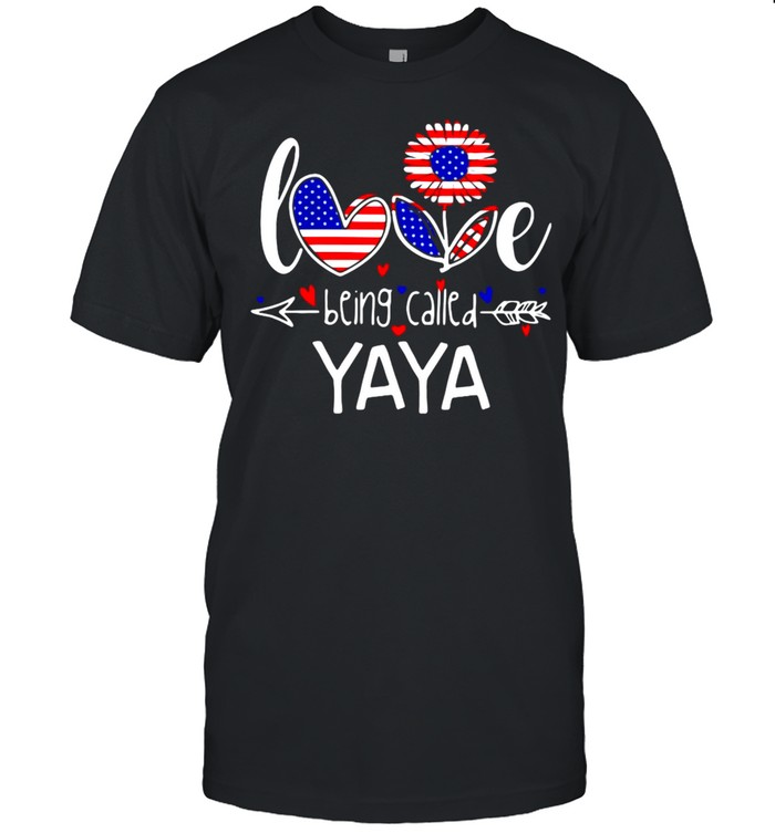 American Flag Sunflower Love Being Called Yaya T-shirts