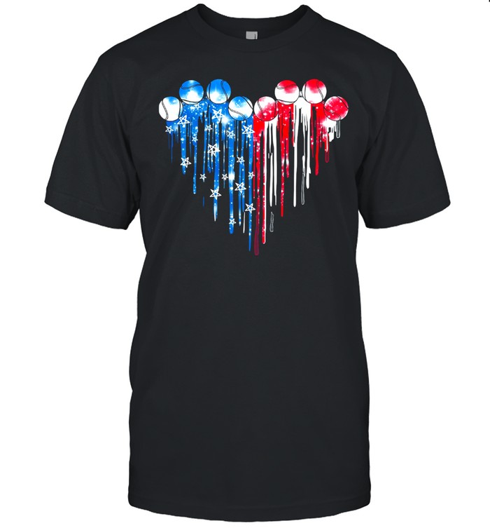 Softball Heart American Flag shirts