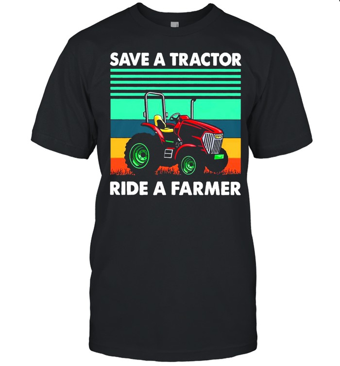 Save A Tractor Ride A Farmer Vintage Retro T-shirt Classic Men's T-shirt