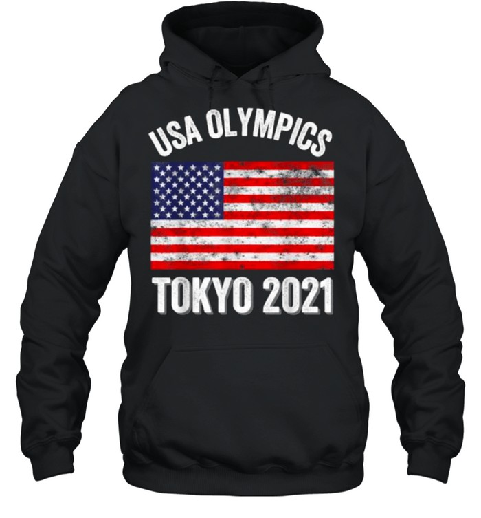 USA Olympics Tokyo 2021 Team American Flag T- Unisex Hoodie