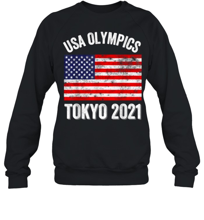 USA Olympics Tokyo 2021 Team American Flag T- Unisex Sweatshirt