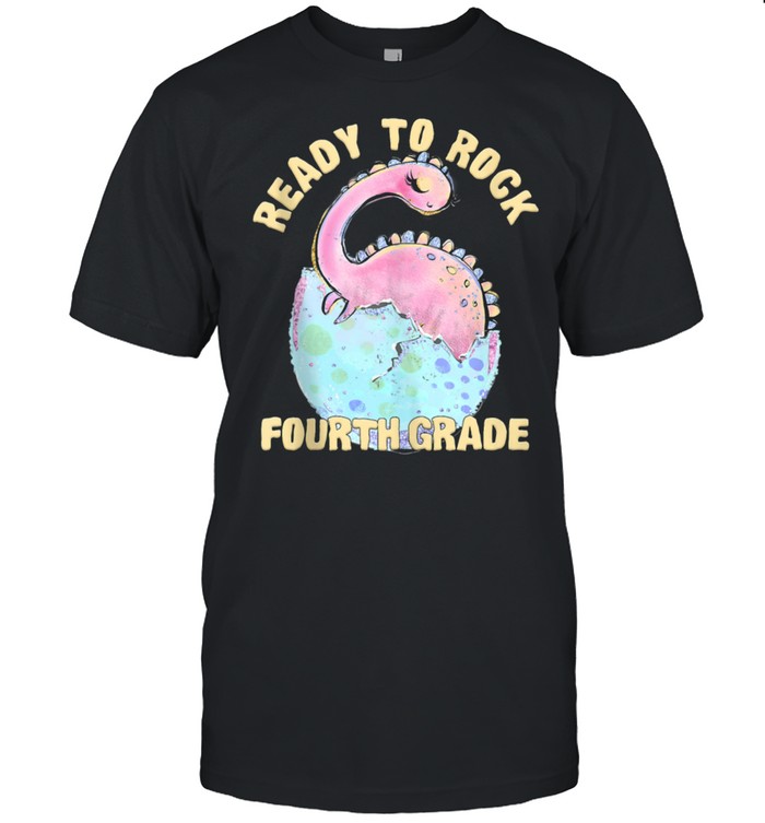 4th Grade Girl Dinosaur Pink Dino Egg First Day School shirts