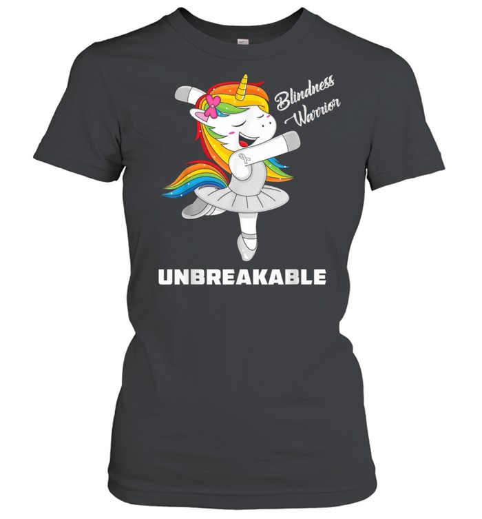 Blindness Unicorn Unbreakable Blindness Warrior Awareness shirt Classic Women's T-shirt