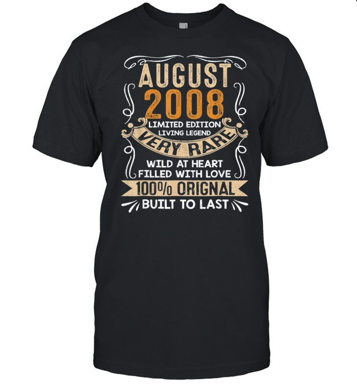 Born In August 2008 Vintage 13Th Birthday 13 Years Old Classic shirt Classic Men's T-shirt