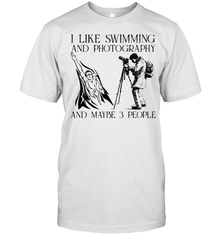 I like swimming and photography and maybe 3 people shirt Classic Men's T-shirt