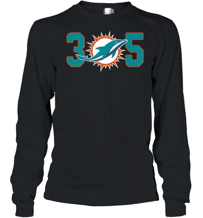 305 Modern Miami Football Cool Dolphin T- Long Sleeved T-shirt